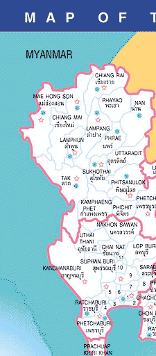 Map of Thailand 1,showing the positions of the provinces