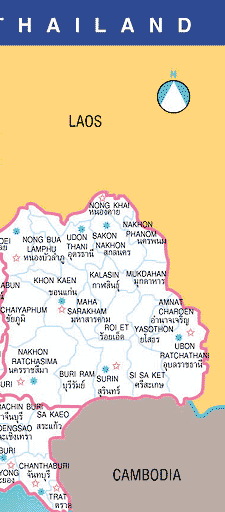 Map of Thailand 2, showing the positions of the provinces